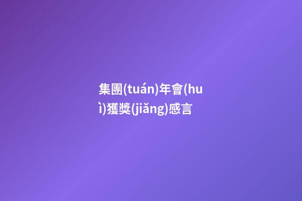 集團(tuán)年會(huì)獲獎(jiǎng)感言
