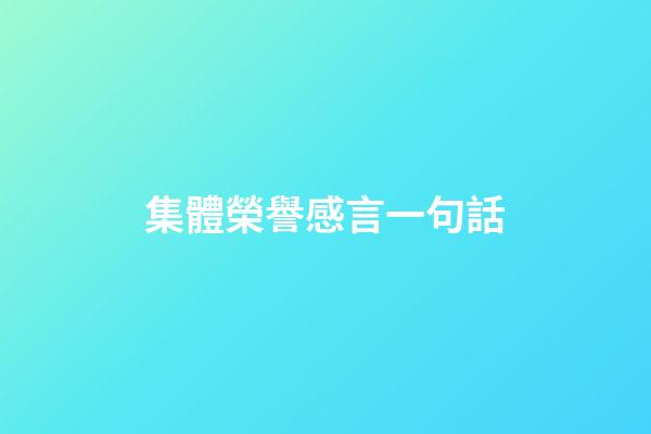 集體榮譽感言一句話