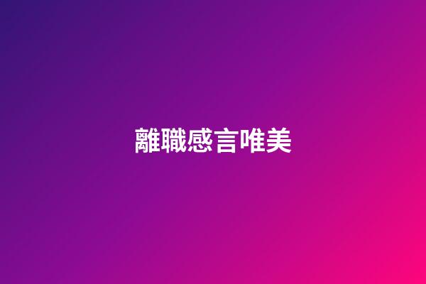 離職感言唯美
