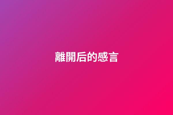 離開后的感言