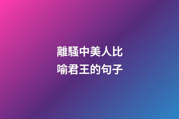 離騷中美人比喻君王的句子