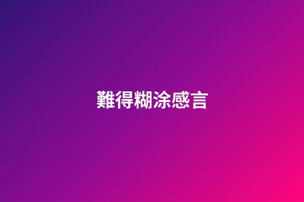 難得糊涂感言