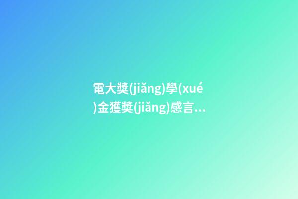 電大獎(jiǎng)學(xué)金獲獎(jiǎng)感言1000字