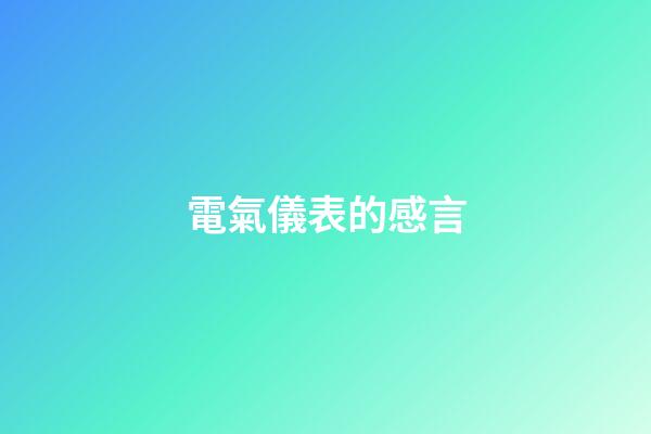 電氣儀表的感言
