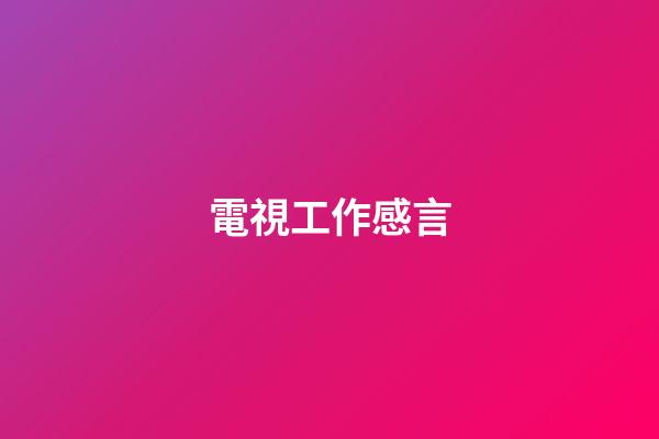 電視工作感言