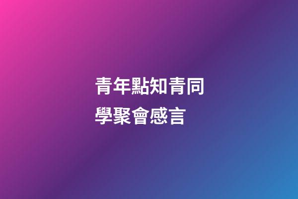 青年點知青同學聚會感言