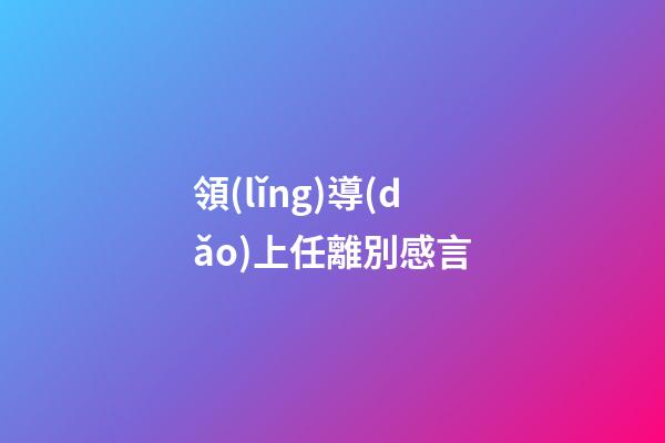 領(lǐng)導(dǎo)上任離別感言