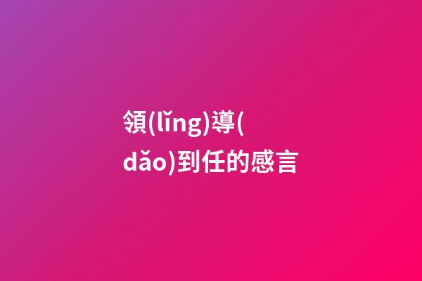 領(lǐng)導(dǎo)到任的感言
