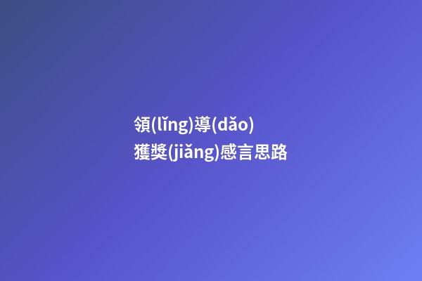領(lǐng)導(dǎo)獲獎(jiǎng)感言思路