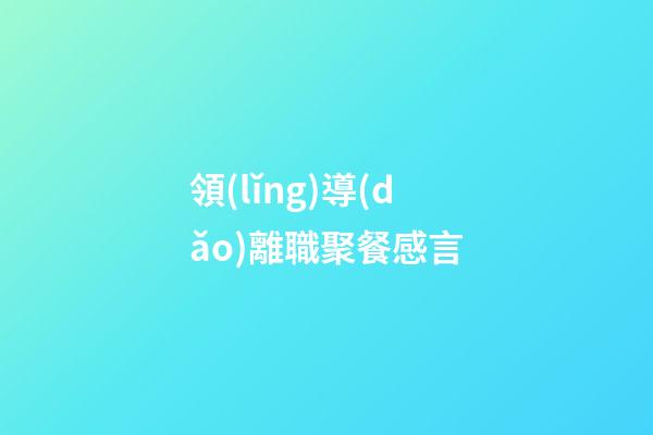 領(lǐng)導(dǎo)離職聚餐感言