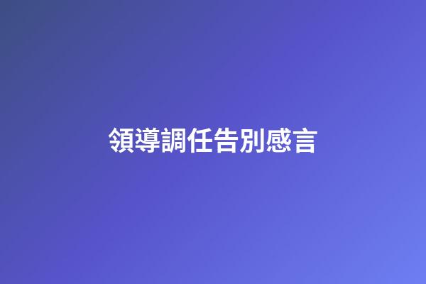 領導調任告別感言