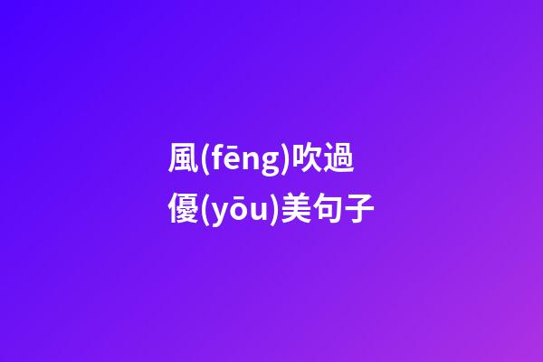 風(fēng)吹過優(yōu)美句子