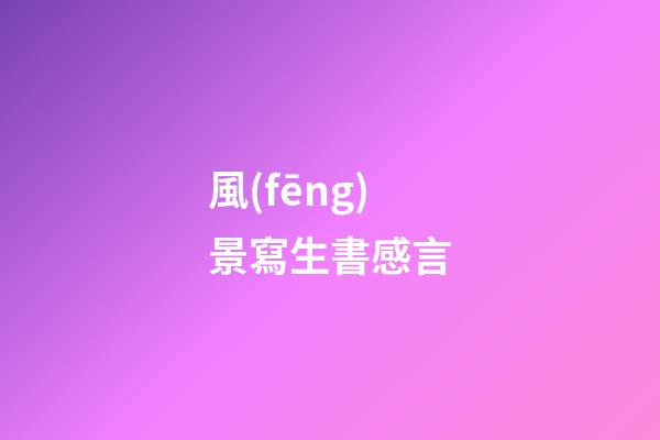 風(fēng)景寫生書感言