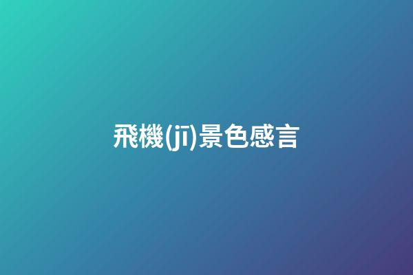 飛機(jī)景色感言