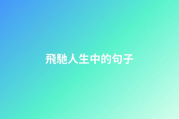 飛馳人生中的句子
