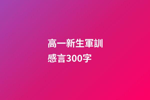 高一新生軍訓感言300字