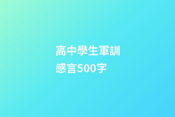 高中學生軍訓感言500字