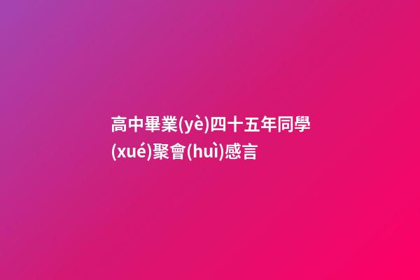 高中畢業(yè)四十五年同學(xué)聚會(huì)感言