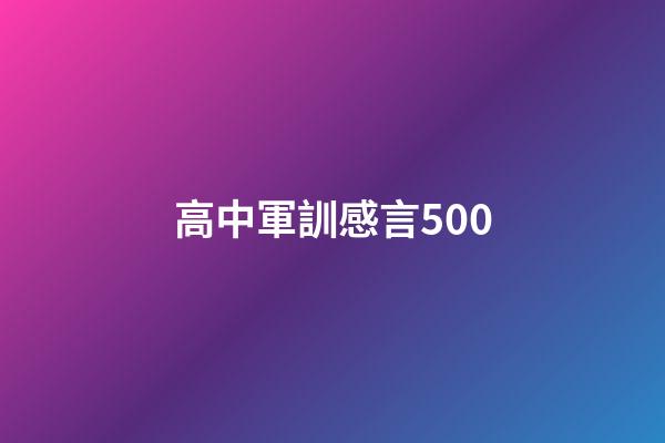 高中軍訓感言500