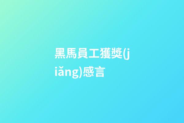 黑馬員工獲獎(jiǎng)感言