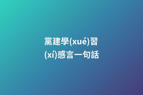 黨建學(xué)習(xí)感言一句話
