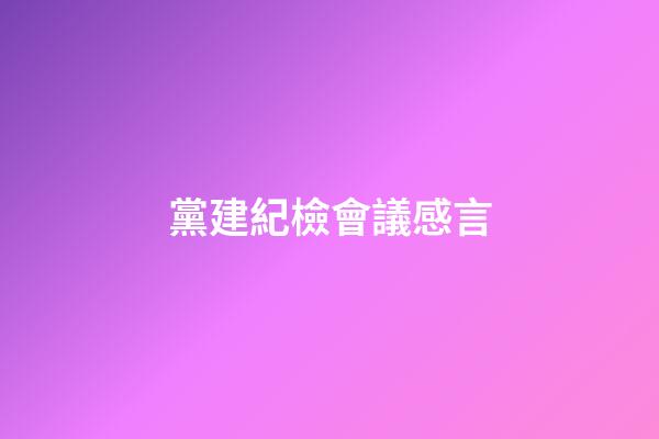 黨建紀檢會議感言