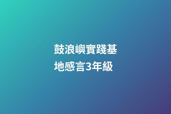 鼓浪嶼實踐基地感言3年級